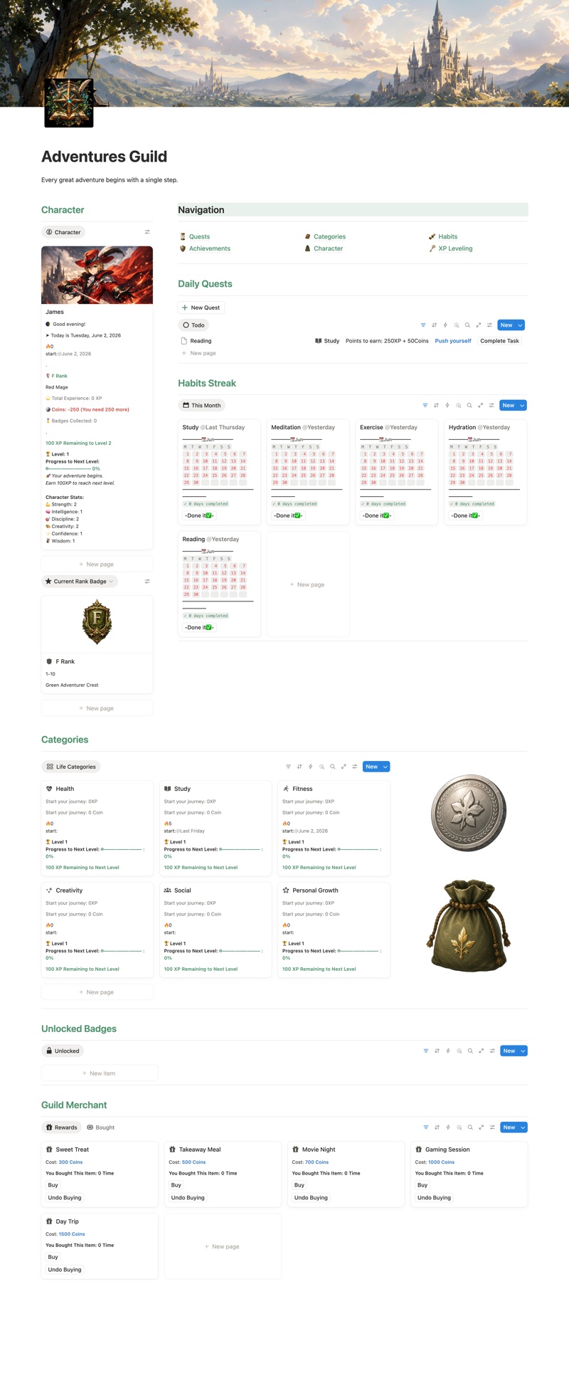 Fantasy RPG template